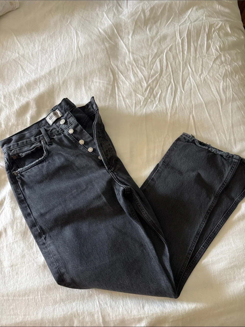 Agolde Black Washed High-Rise 90’s Pinch Denim